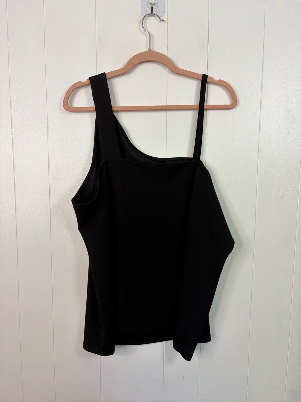 Addition Elle One Shoulder Black Tank Top Stretchy Size 3X Party Summer Casual - Picture 5 of 10